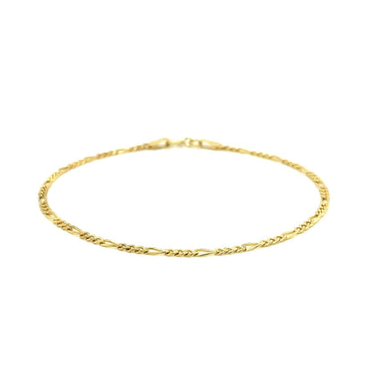 14k Yellow Gold Figaro Anklet 1.5mm | Richard Cannon Jewelry