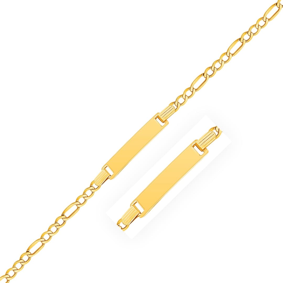 14k Yellow Gold Figaro Link Children’s ID Bracelet | Richard Cannon Jewelry