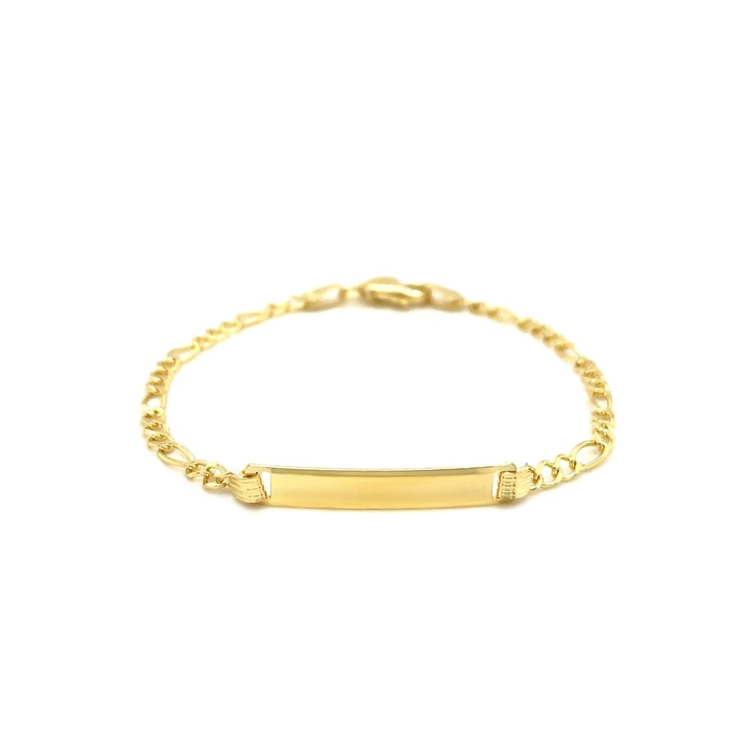 14k Yellow Gold Figaro Link Children’s ID Bracelet | Richard Cannon Jewelry