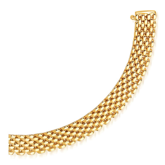 14k Yellow Gold Flexible Panther 9.0mm Line Bracelet | Richard Cannon Jewelry