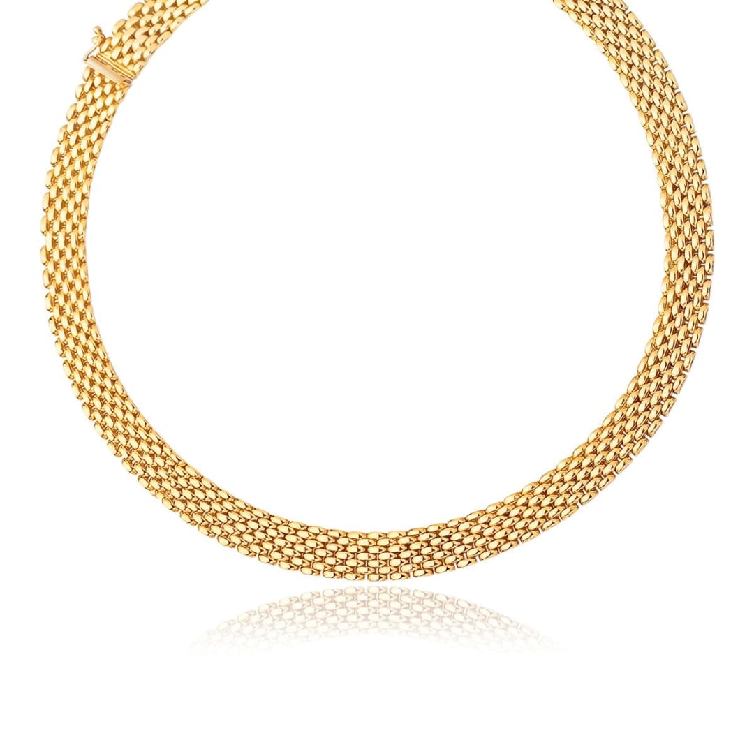 14k Yellow Gold Flexible Panther 9.0mm Line Necklace | Richard Cannon Jewelry