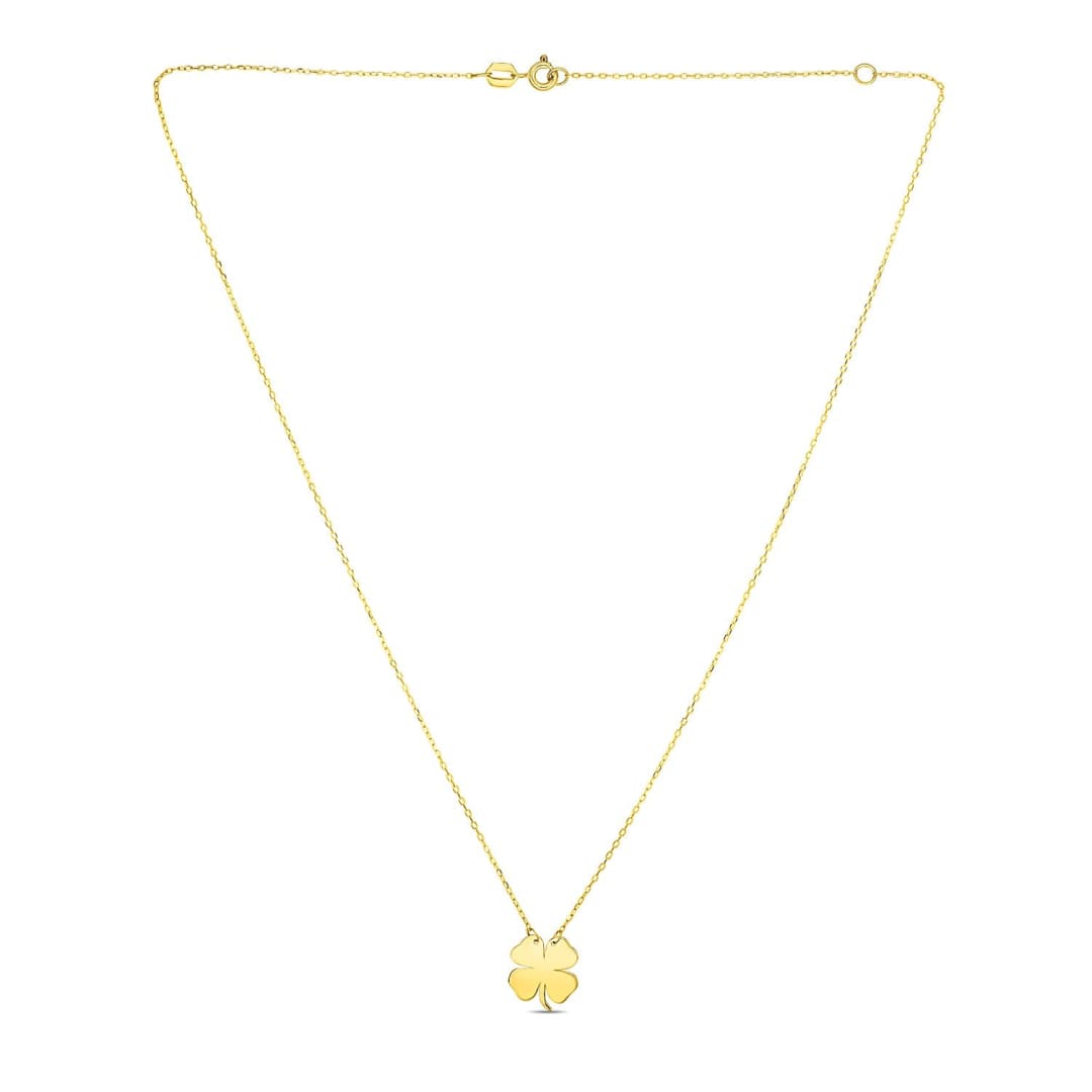 14K Yellow Gold Four Leaf Clover Necklace | Richard Cannon Jewelry