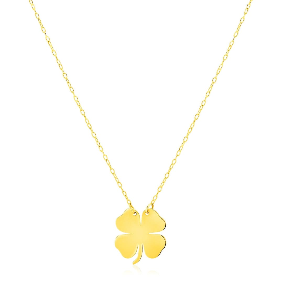 14K Yellow Gold Four Leaf Clover Necklace | Richard Cannon Jewelry