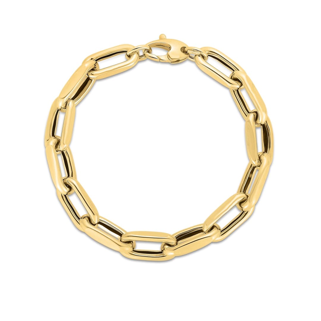 14k Yellow Gold French Cable Link Bracelet (9mm) | Richard Cannon Jewelry