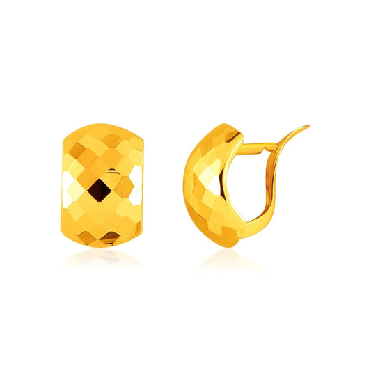14k Yellow Gold Geometric Texture Earrings | Richard Cannon Jewelry