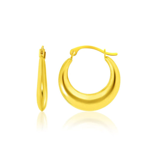 14k Yellow Gold Graduated Round Shape Hoop Earrings | Richard Cannon Jewelry