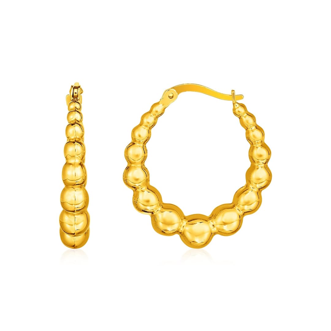 14k Yellow Gold Graduated Sphere Hoop Earrings | Richard Cannon Jewelry