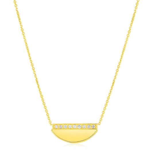 14K Yellow Gold Half Moon Necklace with Diamonds | Richard Cannon Jewelry