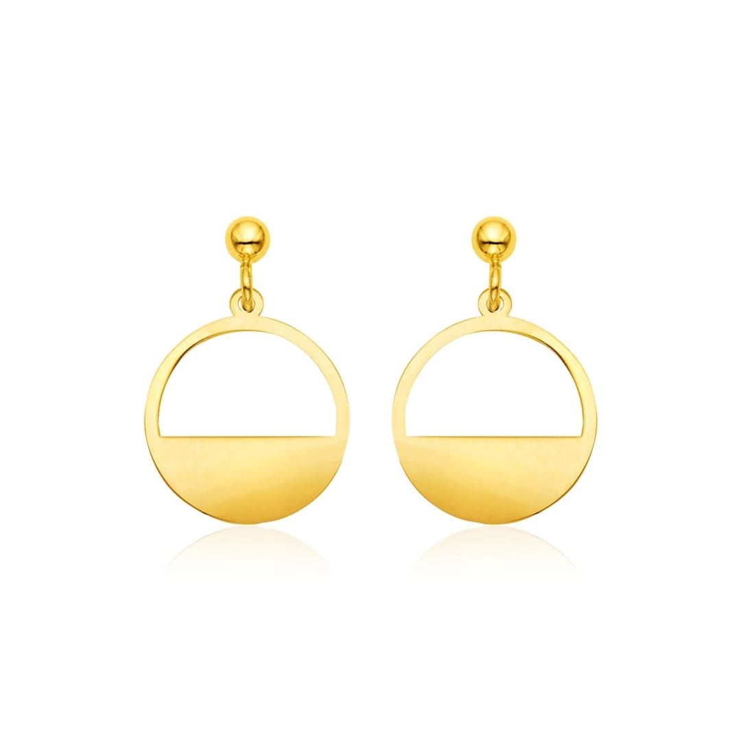 14k Yellow Gold Half Open Circle Earrings | Richard Cannon Jewelry