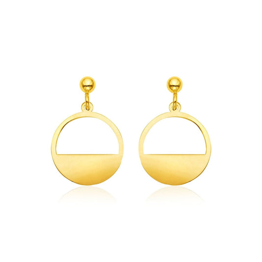 14k Yellow Gold Half Open Circle Earrings | Richard Cannon Jewelry