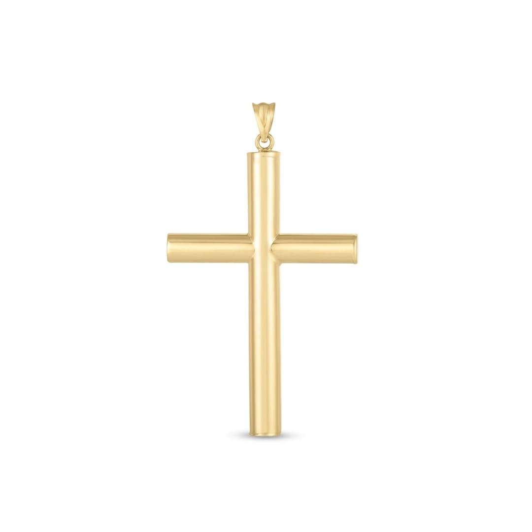 14k Yellow Gold High Polish Classic Cross Pendant | Richard Cannon Jewelry