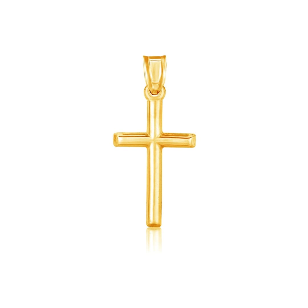 14k Yellow Gold High Polish Cross Pendant | Richard Cannon Jewelry