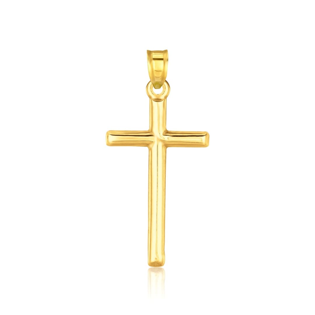 14k Yellow Gold High Polish Cross Pendant | Richard Cannon Jewelry