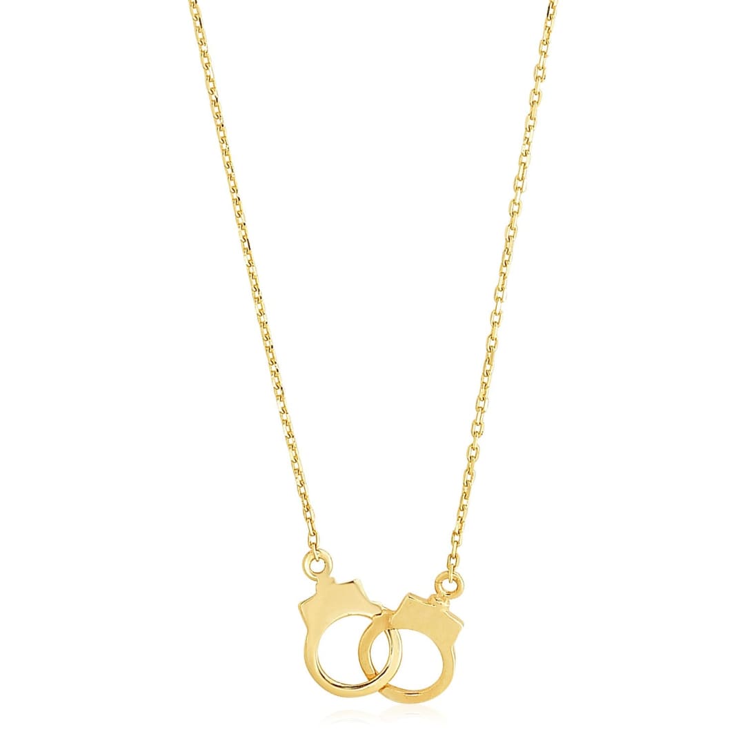 14k Yellow Gold High Polish Handcuff Necklace | Richard Cannon Jewelry