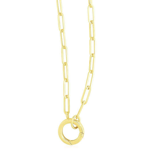 14k Yellow Gold High Polish The Invisible Paperclip Clasp Necklace | Richard Cannon
