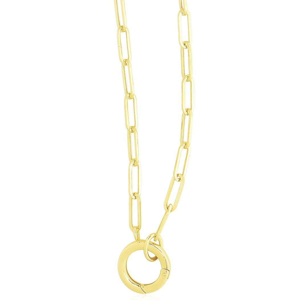 14k Yellow Gold High Polish The Invisible Paperclip Clasp Necklace | Richard Cannon