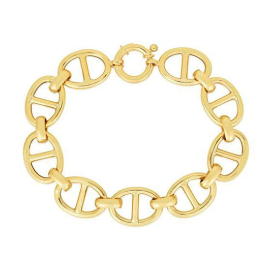 14k Yellow Gold High Polish Mariner Link Bracelet (13.0mm) | Richard Cannon Jewelry