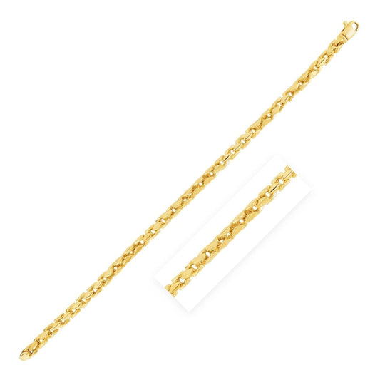 14k Yellow Gold High Polish Mens Fancy Box Bracelet (5.0mm) | Richard Cannon Jewelry