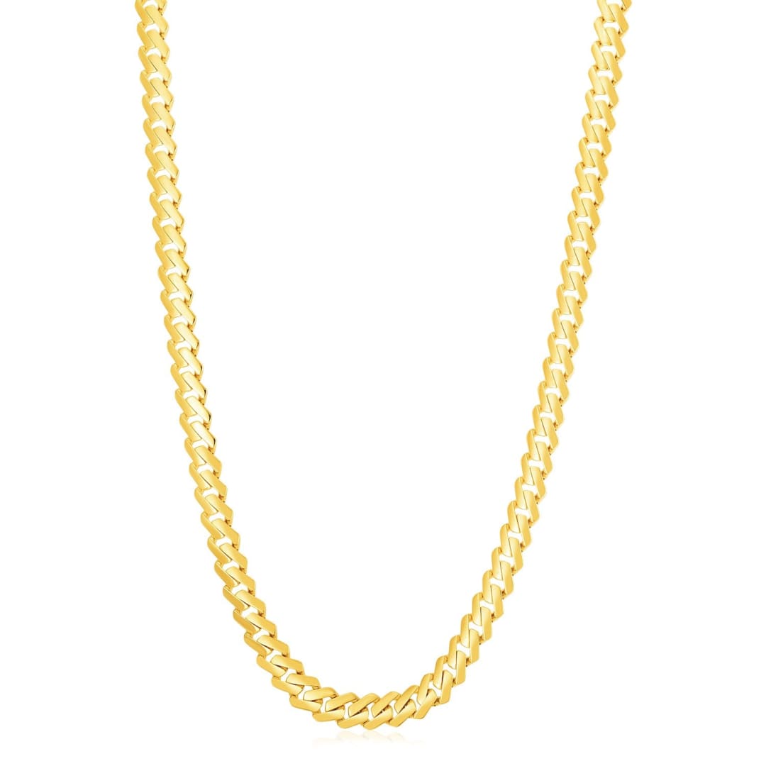 14k Yellow Gold High Polish Modern Lite Edge Chain (8.0mm) | Richard Cannon Jewelry