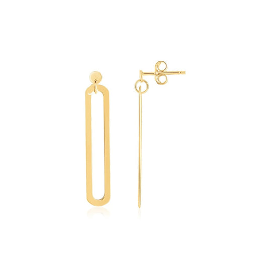 14K Yellow Gold High Polish Single Paperclip Link Drop Earrings | Richard Cannon Jewelry