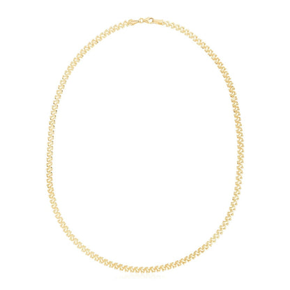 14k Yellow Gold High Polish The Textured Fancy Chain Necklace (4mm) | Richard Cannon