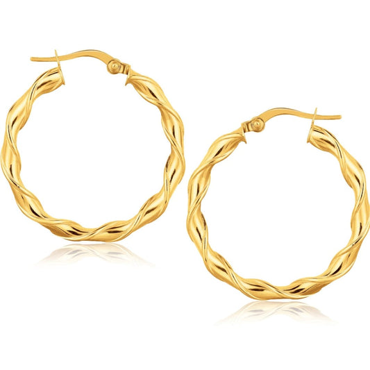 14k Yellow Gold Hoop Earrings (1 1/8 inch) | Richard Cannon Jewelry