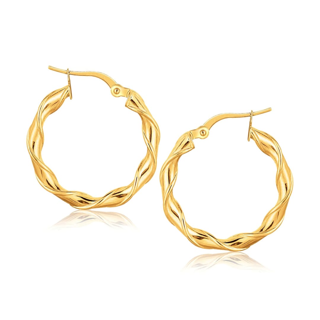 14k Yellow Gold Hoop Earrings (1 inch) | Richard Cannon Jewelry