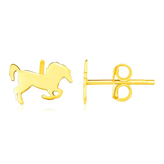 14K Yellow Gold Horse Earrings | Richard Cannon Jewelry