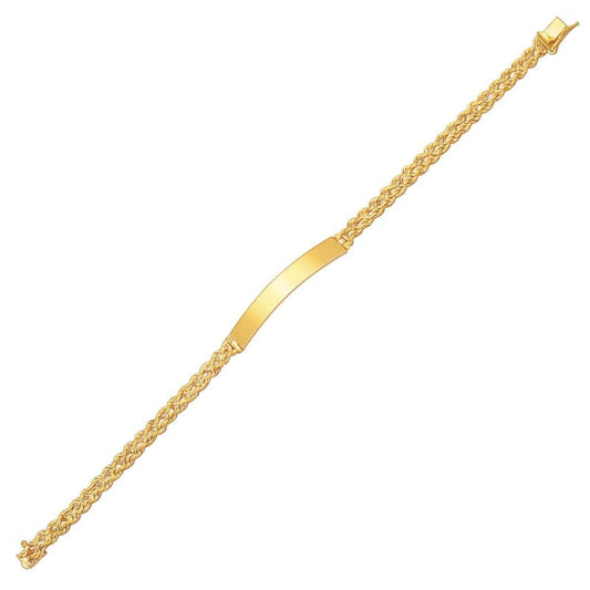 14k Yellow Gold ID Bracelet with Double Rope Chain | Richard Cannon Jewelry