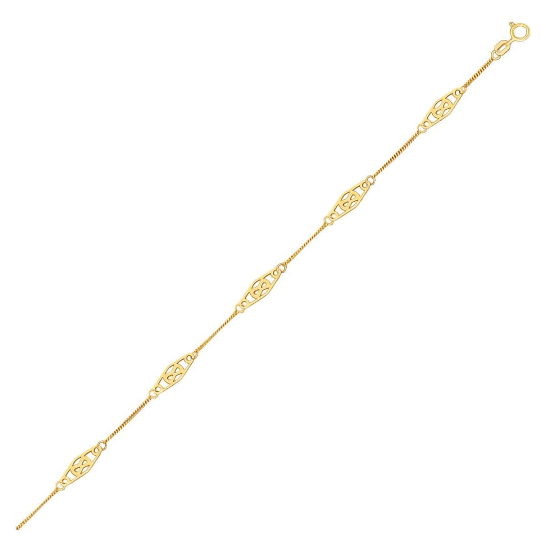 14k Yellow Gold Infinity Ankle Bracelet | Richard Cannon Jewelry