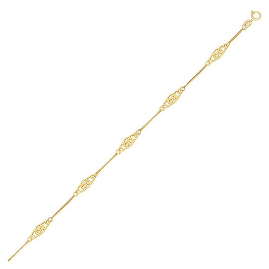 14k Yellow Gold Infinity Ankle Bracelet | Richard Cannon Jewelry