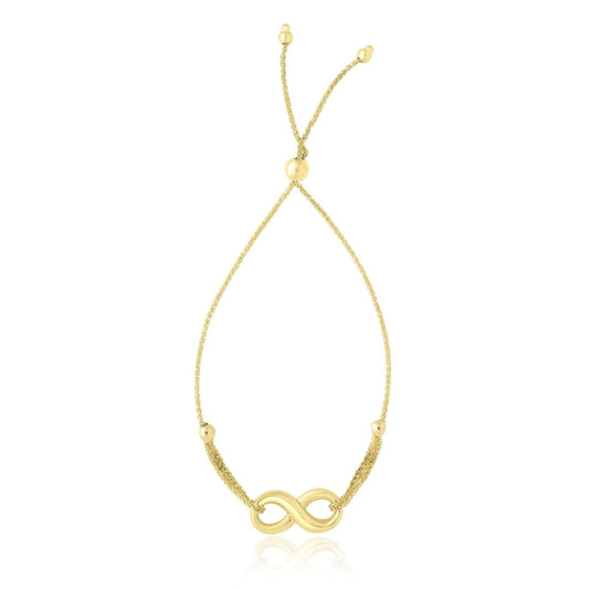 14k Yellow Gold Infinity Motif Adjustable Lariat Bracelet | Richard Cannon Jewelry