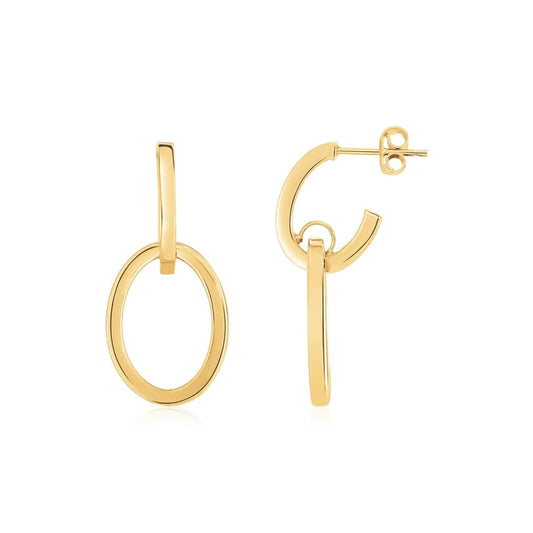 14K Yellow Gold Interlocking Drop Hoop Earrings | Richard Cannon Jewelry