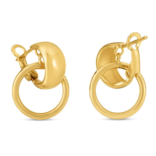 14k Yellow Gold Interlocking Omega Hoops | Richard Cannon Jewelry