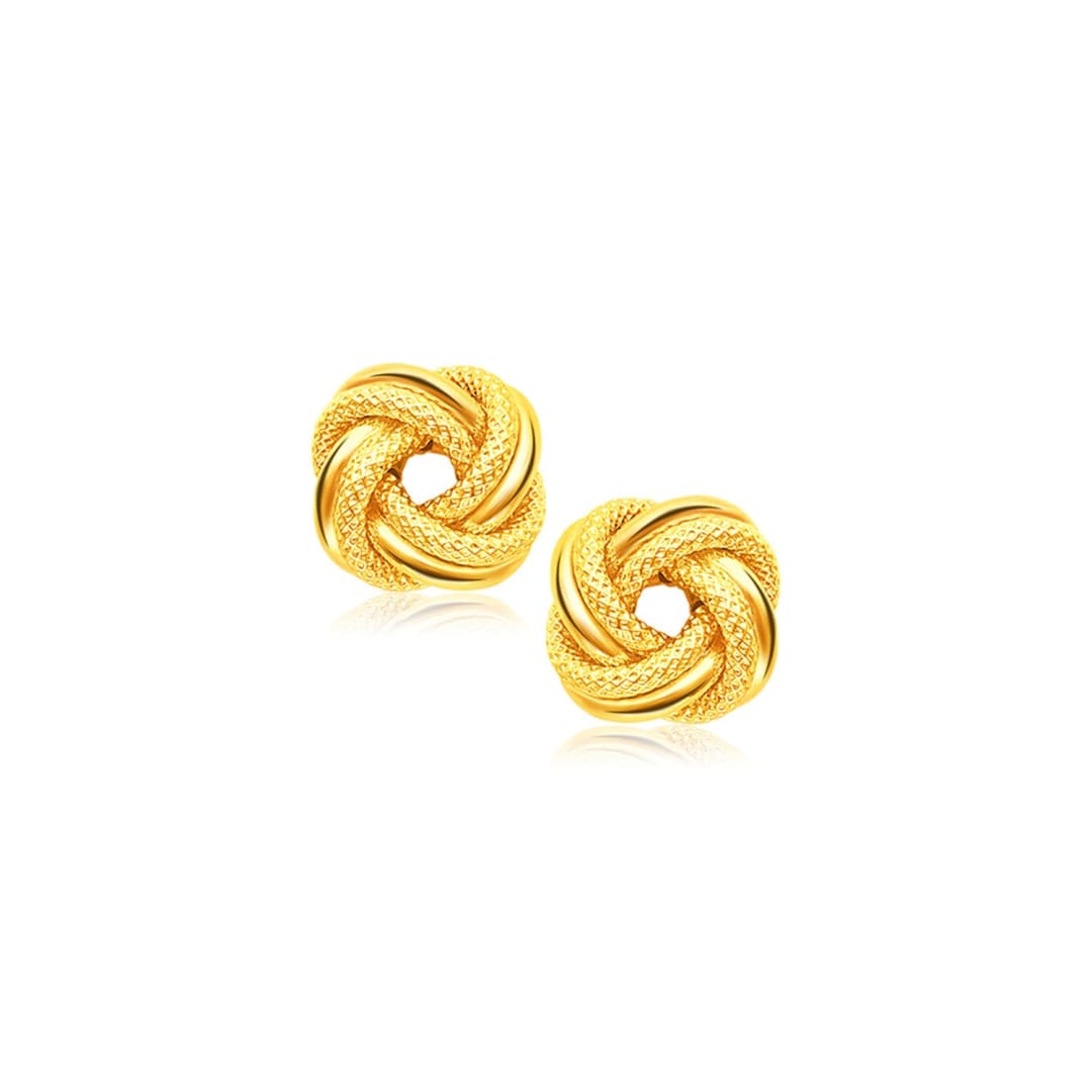 14k Yellow Gold Intertwined Love Knot Stud Earrings | Richard Cannon Jewelry