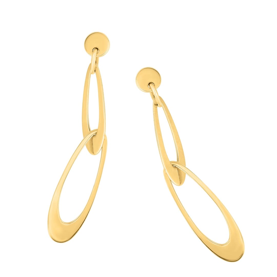 14k Yellow Gold Italian Oval Link Earrings | Richard Cannon Jewelry