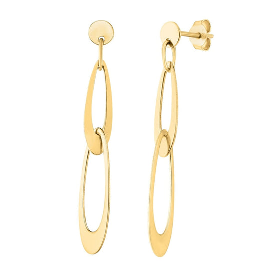 14k Yellow Gold Italian Oval Link Earrings | Richard Cannon Jewelry