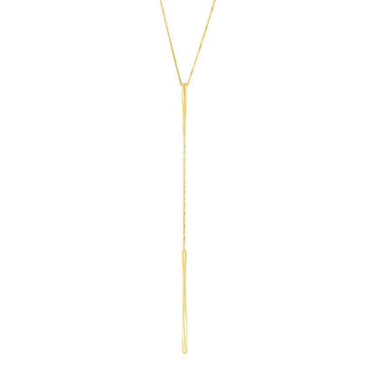 14k Yellow Gold Lariat Necklace with Polished Twisted Bars | Richard Cannon Jewelry