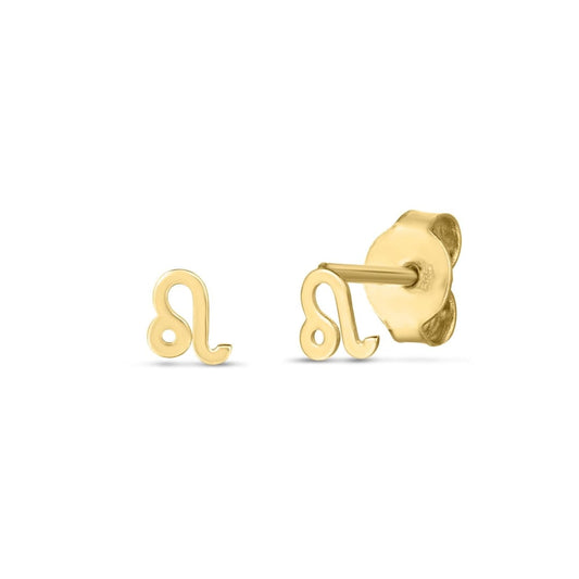 14k Yellow Gold Leo Stud Earrings | Richard Cannon Jewelry
