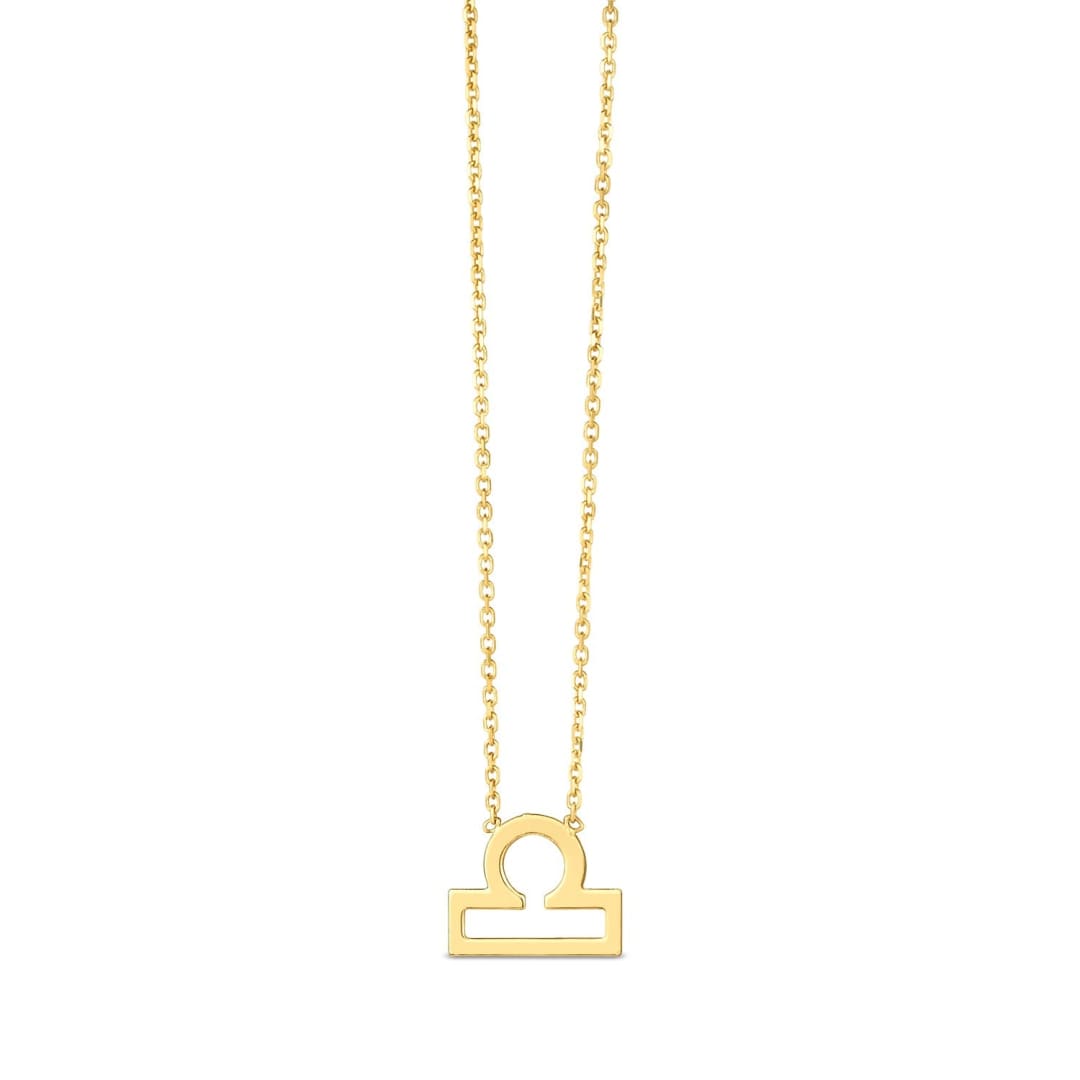 14K Yellow Gold Libra Necklace | Richard Cannon Jewelry