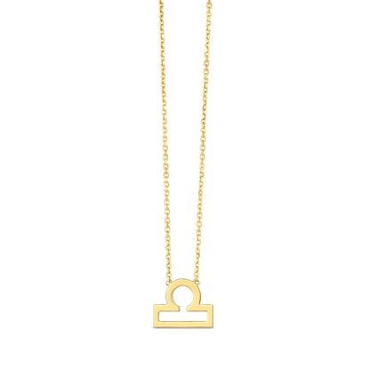 14K Yellow Gold Libra Necklace | Richard Cannon Jewelry