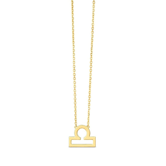 14K Yellow Gold Libra Necklace | Richard Cannon Jewelry