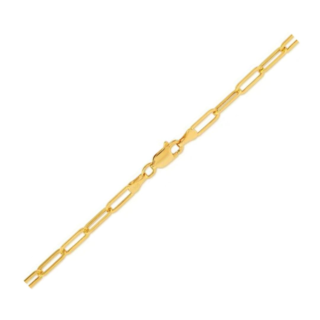 14K Yellow Gold Lite Paperclip Anklet (3.2mm) | Richard Cannon Jewelry