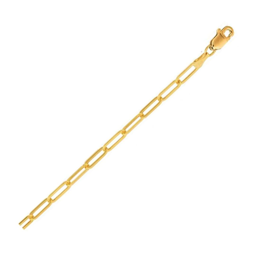 14K Yellow Gold Lite Paperclip Anklet (3.2mm) | Richard Cannon Jewelry