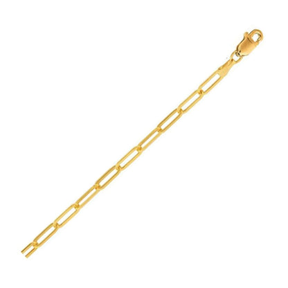 14K Yellow Gold Lite Paperclip Anklet (3.2mm) | Richard Cannon Jewelry