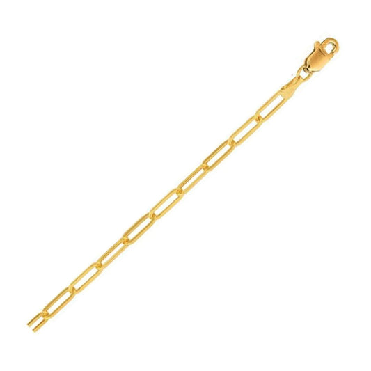 14K Yellow Gold Lite Paperclip Anklet (3.2mm) | Richard Cannon Jewelry