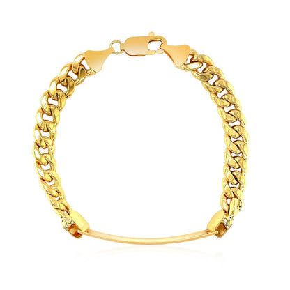 14k Yellow Gold Men’s ID Cuban Chain Bracelet | Richard Cannon Jewelry