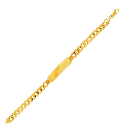 14k Yellow Gold Men’s ID Cuban Chain Bracelet | Richard Cannon Jewelry