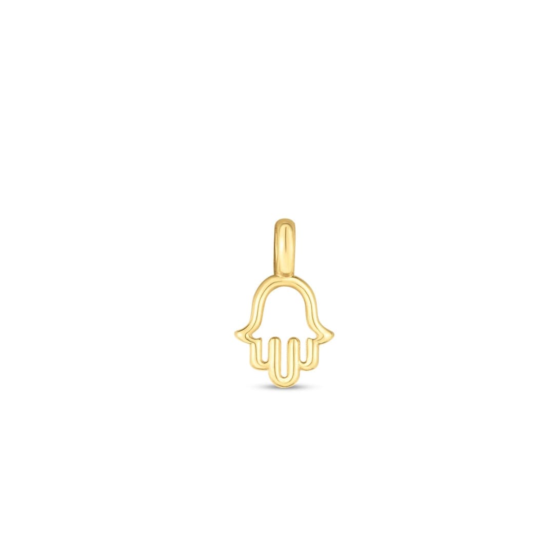 14k Yellow Gold Mini Hamsa Charm | Richard Cannon Jewelry