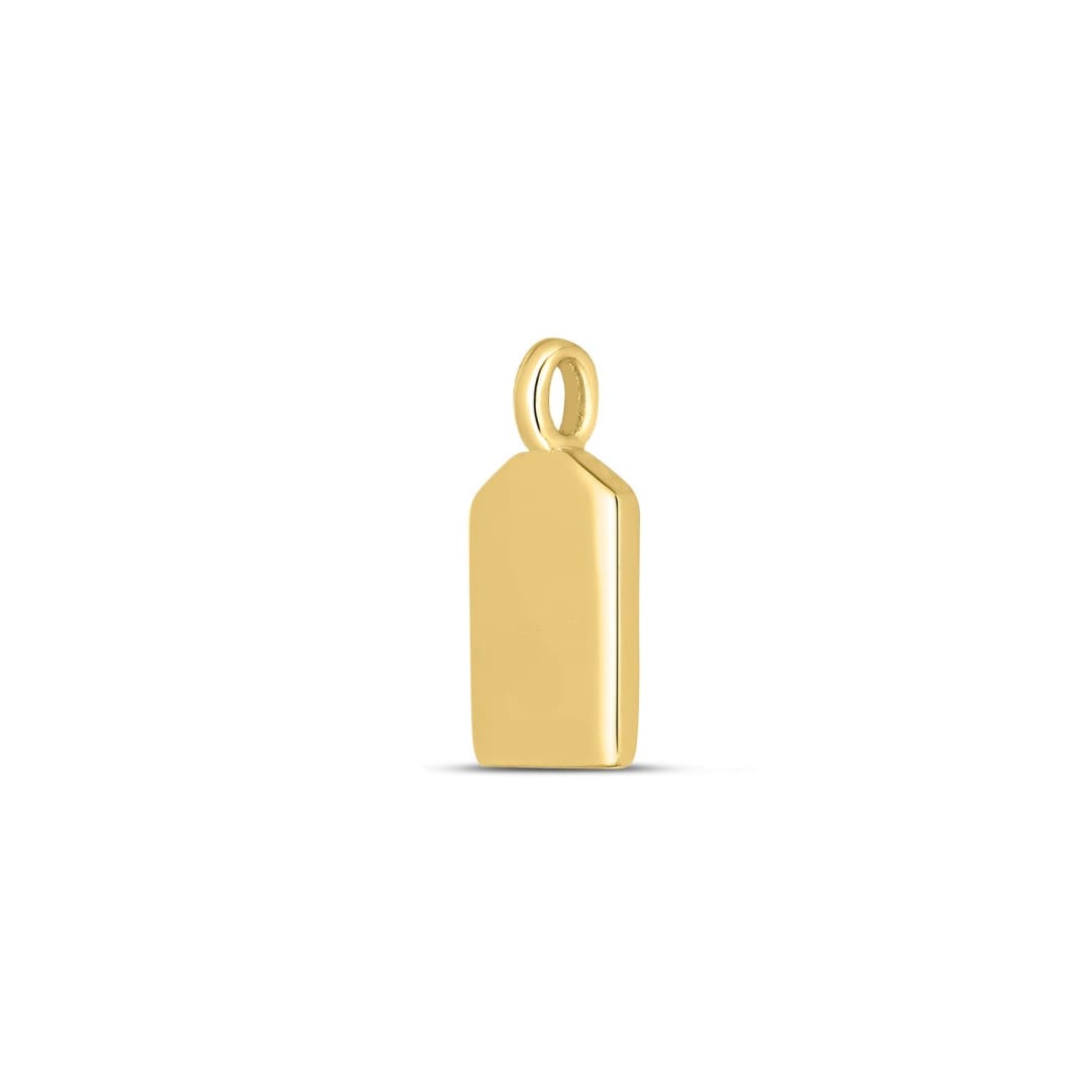 14k Yellow Gold Mini Tag Charm | Richard Cannon Jewelry